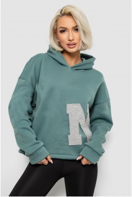 Худи женский с капюшоном на флисе, цвет оливковый, 257R335