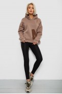 Худи женский с капюшоном на флисе, цвет бежевый, 257R335 - фото № 1