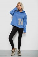 Худи женский с капюшоном на флисе, цвет голубой, 257R335 - фото № 1