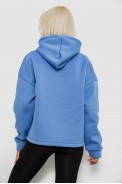 Худи женский с капюшоном на флисе, цвет голубой, 257R335 - фото № 3