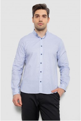 Мужская рубашка с принтом, цвет голубой, 186R7071
