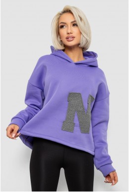 Худи женский с капюшоном на флисе, цвет сиреневый, 257R335