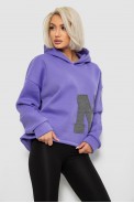 Худи женский с капюшоном на флисе, цвет сиреневый, 257R335 - фото № 2