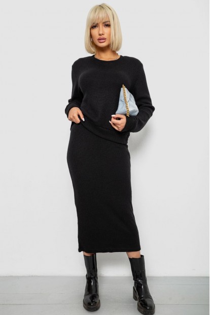 Костюм женский повседневный, цвет черный, 257R130