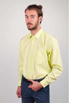 Рубашка мужская, салатовая однотонная AG-0002279