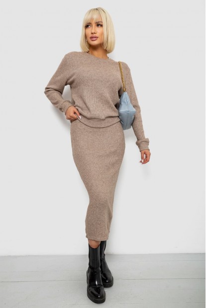 Костюм женский повседневный, цвет мокко, 257R130