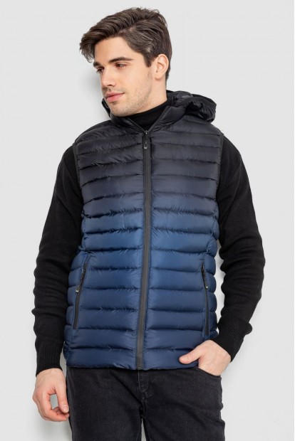 Жилетка чоловіча демісезонна  -уцінка, колір чорно-синій, 244RC999-U