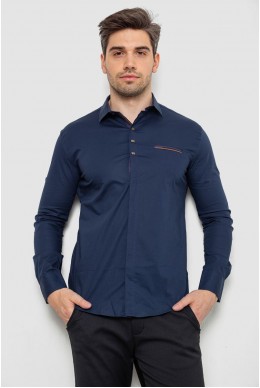 Рубашка мужская  -уценка, цвет темно-синий, 214R7843-U-1