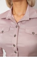 Сорочка класична в смужку  -уцінка, колір темно-пудровий, 230R643-U-137 - фото № 4
