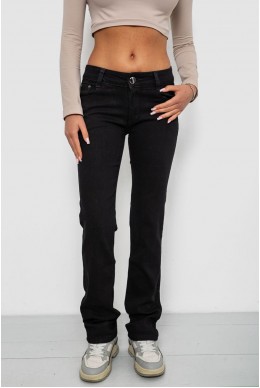 Джинсы женские однотонные, цвет черный, 244R1031