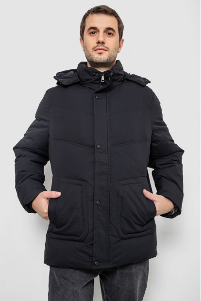 Куртка чоловіча зимова подовжена  -уцінка, колір чорний, 241R2022-21-U