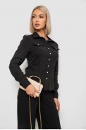 Рубашка женская однотонная, цвет черный, 230R211 оптом - фото № 2