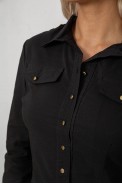 Рубашка женская однотонная, цвет черный, 230R211 оптом - фото № 4