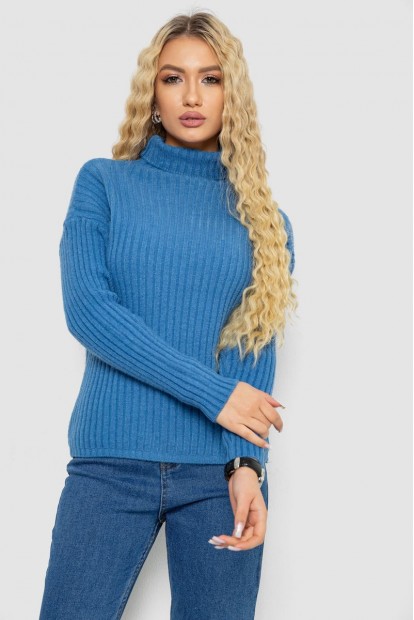 Гольф женский однотонный, цвет джинс, 244RS-2302