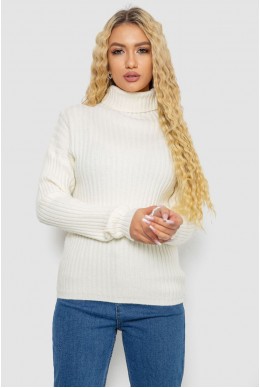 Гольф жіночий однотонний, колір молочний, 244RS-2302