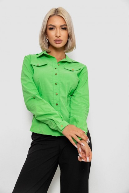 Рубашка женская однотонная, цвет салатовый, 230R211