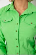 Рубашка женская однотонная, цвет салатовый, 230R211 оптом - фото № 4