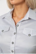 Сорочка класична в смужку  -уцінка, колір сірий, 230R643-U-131 - фото № 4