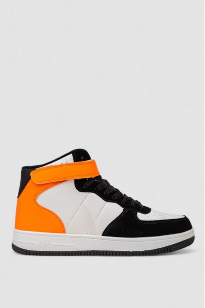 Кроссовки мужские зимние на меху  -уценка, цвет бело-оранжевый, 248RH1020-U