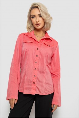 Рубашка женская однотонная, цвет коралловый, 230R068-10