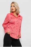 Рубашка женская однотонная, цвет коралловый, 230R068-10 - фото № 2