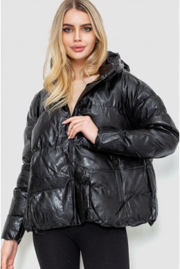 Куртка жіноча демісезонна екошкіра  -уцінка, колір чорний, 243R203-U