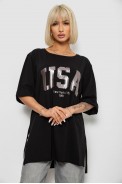 Футболка женская с принтом, цвет черный, 244R2022-5 - фото № 0