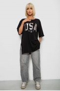 Футболка женская с принтом, цвет черный, 244R2022-5 - фото № 1