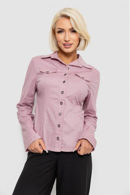 Сорочка жіноча однотонна, колір пудровий, 230R068-10
