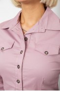 Сорочка жіноча однотонна, колір пудровий, 230R068-10 - фото № 4