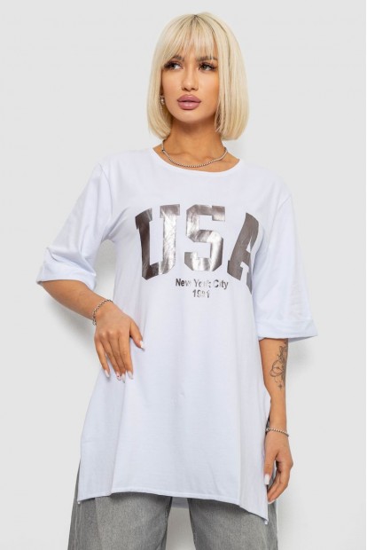 Футболка жіноча з принтом, колір білий, 244R2022-5