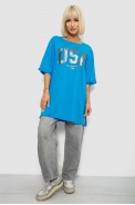 Футболка женская с принтом, цвет голубой, 244R2022-5 - фото № 1