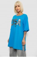 Футболка женская с принтом, цвет голубой, 244R2022-5 - фото № 2