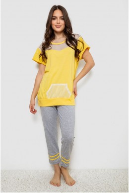 Піжама жіноча з принтом  -уцінка, колір жовтий, 243R1600-032-U-10