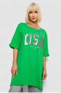 Футболка женская с принтом, цвет зеленый, 244R2022-5 - фото № 0