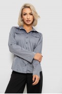 Рубашка женская однотонная, цвет серый, 230R068-10 - фото № 0