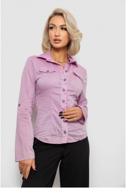 Рубашка женская однотонная, цвет сиреневый, 230R068-10