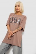 Футболка жіноча з принтом, колір мокко, 244R2022-5 оптом - фото № 2