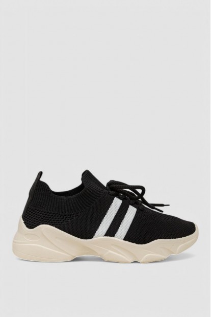 Кроссовки женские текстильные  -уценка, цвет черно-белый, 244R251K-U