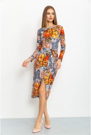 Сукня з поясом, колір різнобарвний, 167R808