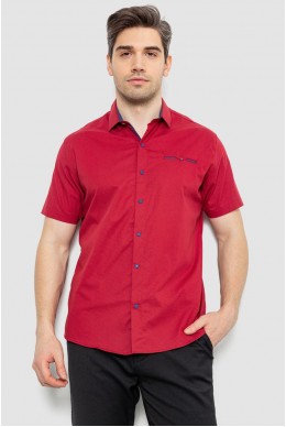 Мужская рубашка с принтом, цвет бордовый, 186R7130