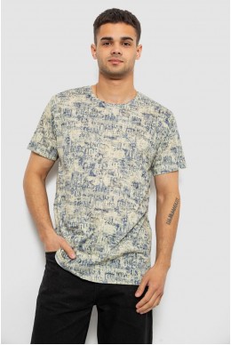 Футболка мужская с принтом, цвет желтый, 244R5058