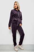 Спортивний костюм жіночий велюровий, колір темно-сливовий, 257R4122 оптом - фото № 2