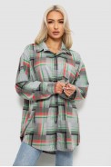 Рубашка женская в клетку  -уценка, цвет серо-зеленый, 257R505-U-1 - фото № 0