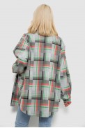 Рубашка женская в клетку  -уценка, цвет серо-зеленый, 257R505-U-1 - фото № 3