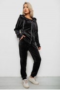 Спортивний костюм жіночий велюровий, колір чорний, 257R4122 оптом - фото № 2