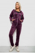 Спортивний костюм жіночий велюровий, колір сливовий, 257R4122 - фото № 0