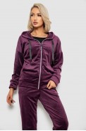 Спортивний костюм жіночий велюровий, колір сливовий, 257R4122 - фото № 1