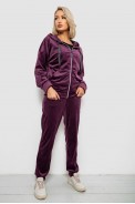 Спортивний костюм жіночий велюровий, колір сливовий, 257R4122 - фото № 2