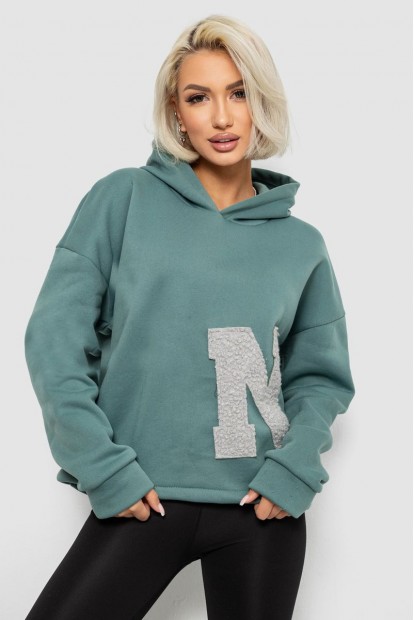 Худі жіночий з капюшоном на флісі  -уцінка, колір оливковий, 257R335-U